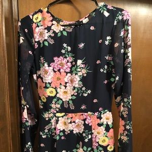 Long sleeve light weight floral dress